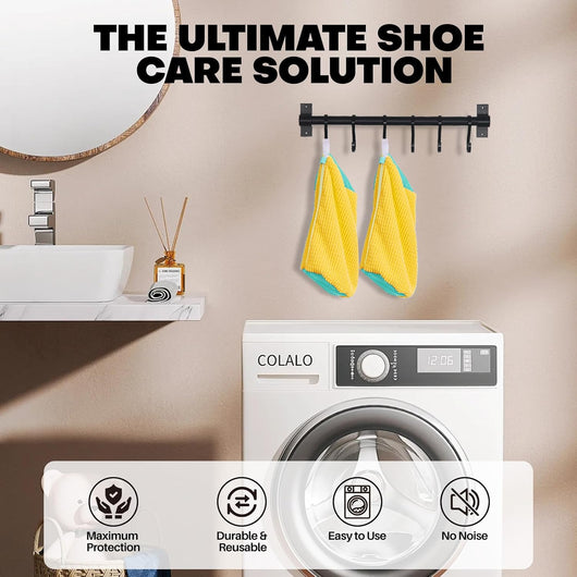 Shoe Washing Machine Bag: Laundry Shoe Bag for Washer and Dryer - 2Pc Reusable Shoe Cleaning Bag for Sneaker Tennis Shoes Unstain Cleaner Kit (Yellow 2Pcs)