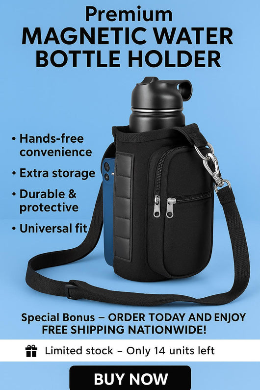 Premium Magnetic Water Bottle Holder- Carry Your Hydration and Phone Hands-Free Momentum